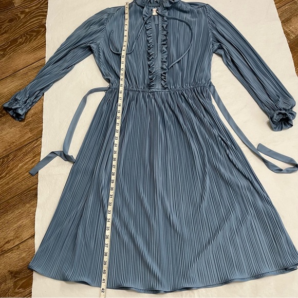 Vintage It’s A Lehigh Blue Accordion Pleated MIDI Dress - Picture 11 of 11